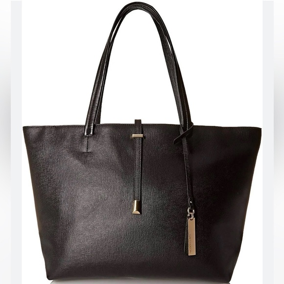 Vince Camuto Leila Large black leather tote shoulder bag - Picture 1 of 12